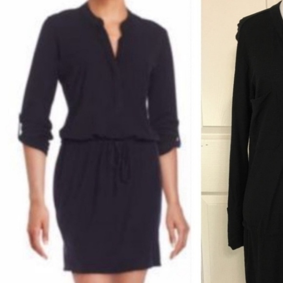 Standard James Perse Navy Blue Button Down Lightweight Tie Dress Size 1 Juniors - Picture 1 of 7